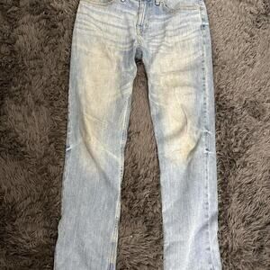 Light wash straight leg denim